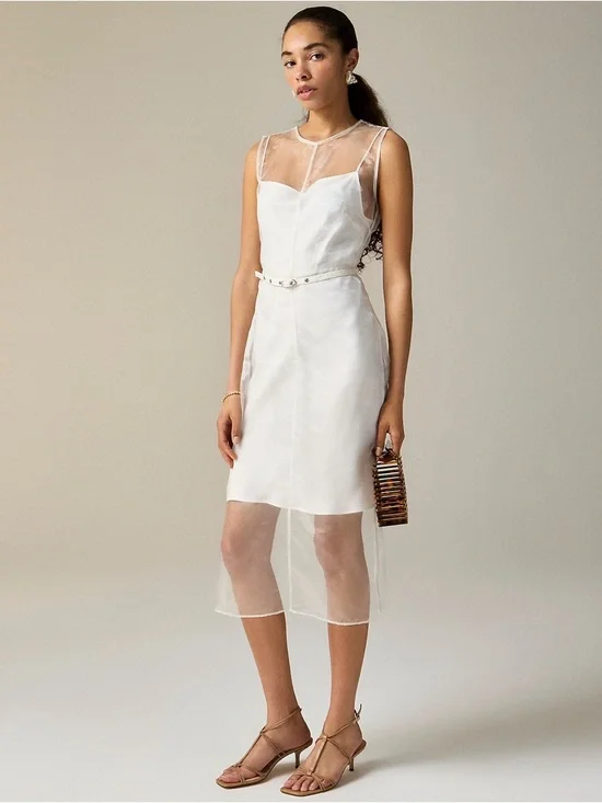 J. Crew Layered Shift Dress in Liquid Organza Color Black Size 10 - Picture 6 of 9